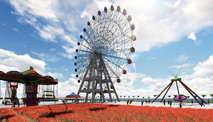 Giant ferris wheel ride 