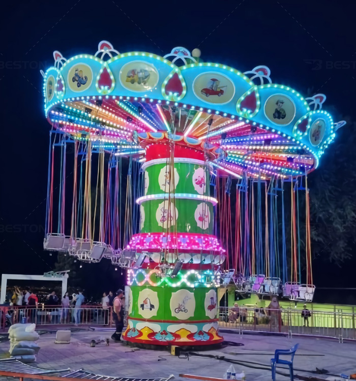 light swing rides in chair swing amusement park